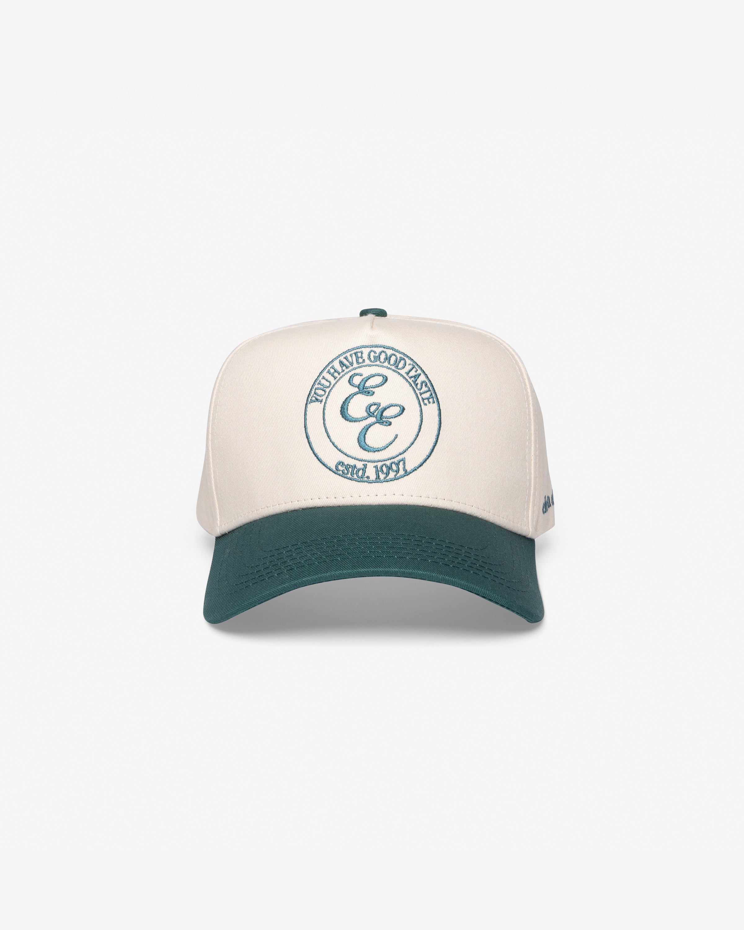 Crest Trucker Cap (Beige & Green)